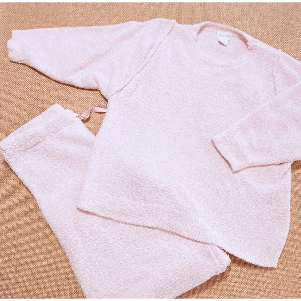 Softies Marshmallow Lounge Set Womens Large Pink Reverse Seam Top Pants